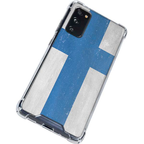 Finland Flag Distressed Galaxy S20 FE Clear Case